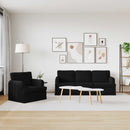 Sofa Sæt 2 pcs Sort 201 x 80 x 85 cm Stof
