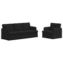 Sofa Sæt 2 pcs Sort 201 x 80 x 85 cm Stof