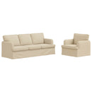 Sofa Sæt 2 pcs Creme 201 x 80 x 85 cm Stof