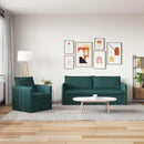 Sofa Sæt 2 pcs Mørkegrøn 196 x 82 x 85 cm Stof