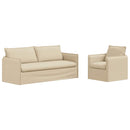 Sofa Sæt 2 pcs Cremefarvet 196 x 82 x 85 cm Stof