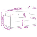 Sofa Sæt 2 pcs Cremefarvet 196 x 82 x 85 cm Stof