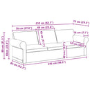 Sofa Sæt 2 pcs Lysegrå 245 x 82 x 80 cm Stof