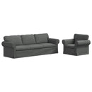 Sofa Sæt 2 stk. Mørkegrå Stof