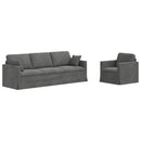 Sofa Sæt 2 pcs Mørkegrå 228 x 78 x 80 cm Fløjl