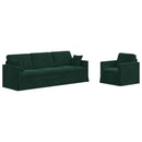 Sofa Sæt 2 pcs Mørkegrøn 228 x 78 x 80 cm Fløjl