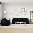 Sofa Sæt 2 pcs Sort Fløjl