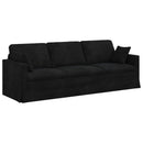 Sofa Sæt 2 pcs Sort Fløjl