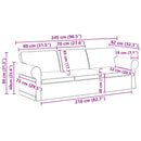 Sofa Lysegrå 245 x 82 x 80 cm Stof