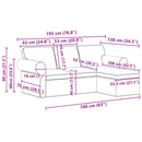 Sofa Gråbrun 195 x 138 x 80 cm Stof