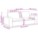 Sofa Creme 222 x 80 x 82 cm Stof