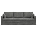 Sofa Mørkegrå 228 x 78 x 80 cm Fløjl
