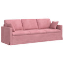 Sofa Lyserød 228 x 78 x 80 cm Fløjl