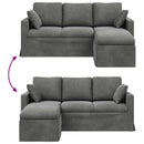 Sofa Mørkegrå 178 x 134 x 80 cm Fløjl