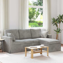 Sofa Lysegrå 198 x 134 x 80 cm Fløjl