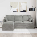 Sofa Lysegrå 198 x 134 x 80 cm Fløjl