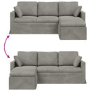 Sofa Lysegrå 198 x 134 x 80 cm Fløjl