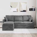 Sofa Mørkegrå 198 x 134 x 80 cm Fløjl