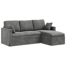 Sofa Mørkegrå 198 x 134 x 80 cm Fløjl