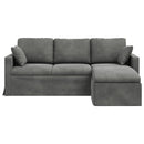 Sofa Mørkegrå 198 x 134 x 80 cm Fløjl
