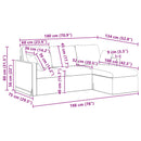 Sofa Mørkegrå 198 x 134 x 80 cm Fløjl