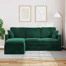 Sofa Mørkegrøn 198 x 134 x 80 cm Fløjl