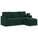 Sofa Mørkegrøn 198 x 134 x 80 cm Fløjl