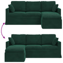 Sofa Mørkegrøn 198 x 134 x 80 cm Fløjl