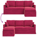 Sofa Vinrød 198 x 134 x 80 cm Fløjl