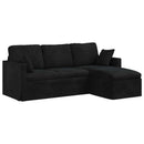 Sofa Sort 198 x 134 x 80 cm Fløjl