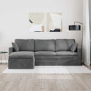 Sofa Mørkegrå 228 x 134 x 80 cm Fløjl