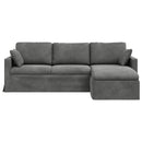 Sofa Mørkegrå 228 x 134 x 80 cm Fløjl