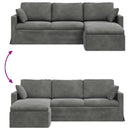 Sofa Mørkegrå 228 x 134 x 80 cm Fløjl
