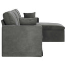 Sofa Mørkegrå 228 x 134 x 80 cm Fløjl