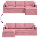 Sofa Lyserød 228 x 134 x 80 cm Fløjl