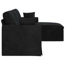 Sofa Sort 228 x 134 x 80 cm Fløjl