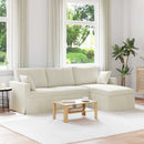 Sofa Creme 228 x 134 x 80 cm Fløjl