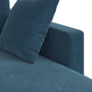 Sofa Blå 228 x 134 x 80 cm Fløjl