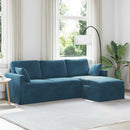 Sofa Blå 228 x 134 x 80 cm Fløjl