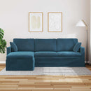 Sofa Blå 228 x 134 x 80 cm Fløjl