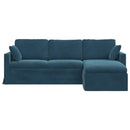 Sofa Blå 228 x 134 x 80 cm Fløjl