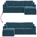 Sofa Blå 228 x 134 x 80 cm Fløjl