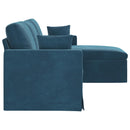 Sofa Blå 228 x 134 x 80 cm Fløjl