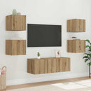 TV vægskab med LED Artisan eg 30,5 x 35 x 30 cm Konstrueret træ
