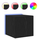 TV vægskab med LED Sort eg 30,5 x 35 x 30 cm Konstrueret træ