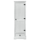 Garderober med skuffe Hvid 55 x 50 x 170 cm Massiv fyrretræ