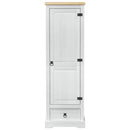 Garderober med skuffe Hvid 55 x 38 x 170 cm Massiv fyrretræ