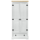 Garderober med skuffe Hvid 76 x 50 x 170 cm Massiv fyrretræ