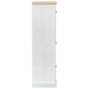 Garderober med skuffe Hvid 76 x 50 x 170 cm Massiv fyrretræ
