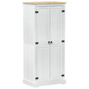 Garderober med hylde Hvid 76 x 50 x 170 cm Massiv fyrretræ